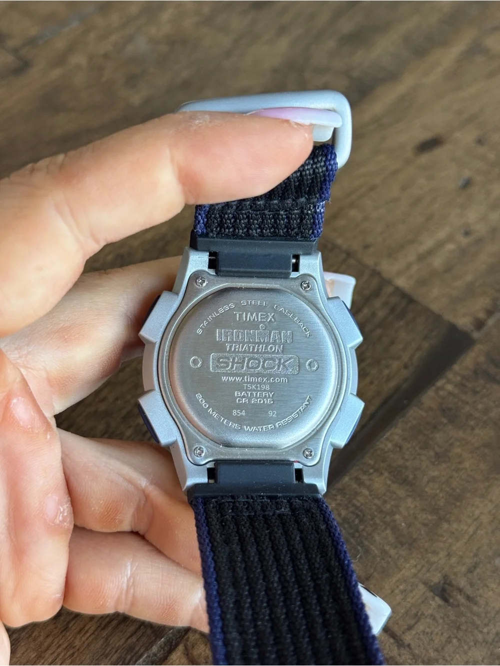 Timex T5K198 Men's Ironman Triathlon Black/Blue Nylon Strap Watch